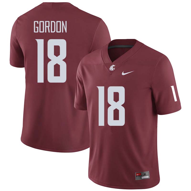 Men #18 Anthony Gordon Washington State Cougars College Football Jerseys Sale-Crimson